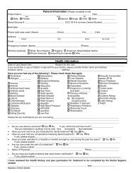 Sample New Patient Questionnaire - Iowa Central Community College