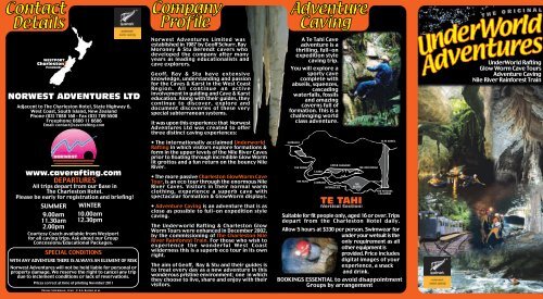 to download our PDF brochure - Cave Rafting & Adventure Caving