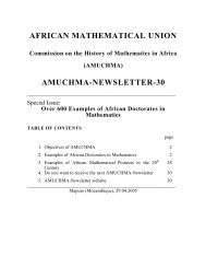 african mathematical union amuchma-newsletter-30 - Department of ...