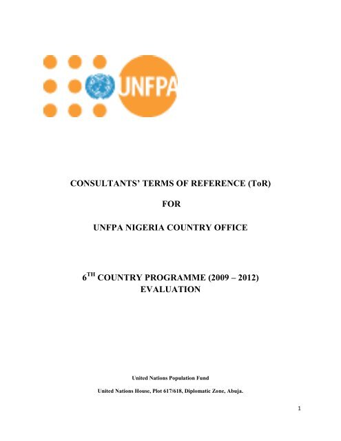 CONSULTANTS' TERMS OF REFERENCE (ToR ... - UNFPA Nigeria
