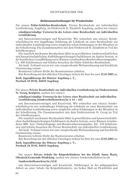 Schwäbischer Schulanzeiger - Regierung von Schwaben - Bayern