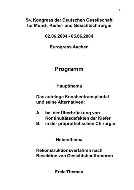 Programm - Deutsche Gesellschaft für Mund-, Kiefer