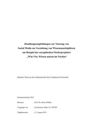 Zusammenfassung der Master-Thesis