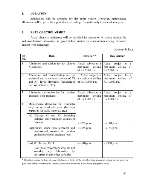 Scheme of Post-Matric Scholarship - mobc, manipur