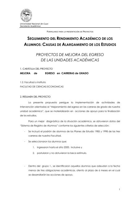Proyecto Mejor Egreso - Facultad de Ciencias EconÃ³micas