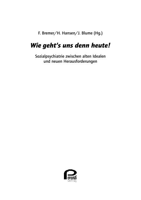 Wie Gehts Uns Denn Heute Paranus Der Verlag Der Sich Einmischt