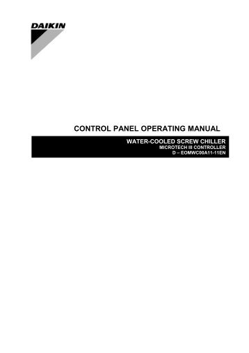 MicroTech III control panel for water cooled chillers_OM - Daikin