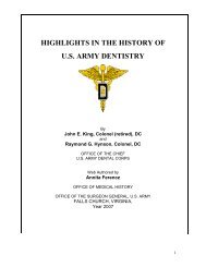 highlights in the history of us army dentistry - Office of Medical History