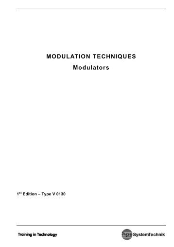 MODULATION TECHNIQUES Modulators