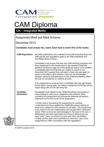 Integrated Media December 2013 - CIM Tutor Zone