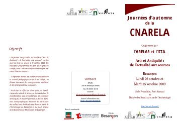 Plaquette CNARELA dÃ©finitive - Office du tourisme de BesanÃ§on