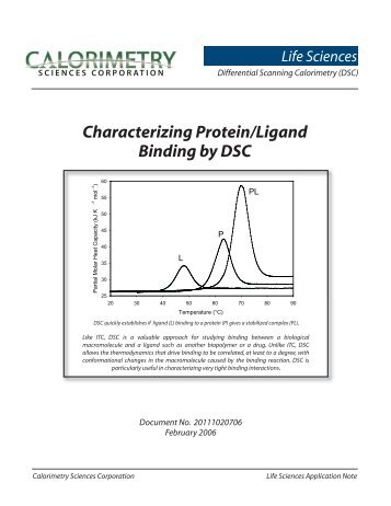 Characterizing Protein/Ligand Binding by DSC - LNBio