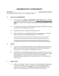 Membership Agreement - Country Club Tour