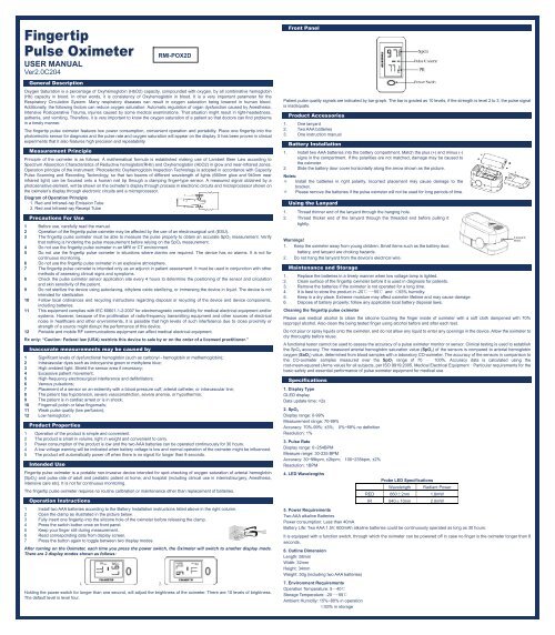 Fingertip Pulse Oximeter - Current Solutions LLC