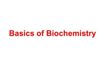 Basics of biochemistry notes - Biology for Life