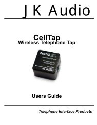 CellTap Wireless Telephone Tap Users Guide - JK Audio