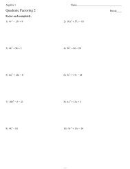 Algebra 1 - Quadratic Factoring 2
