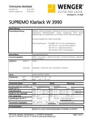 SUPREMO Klarlack W 3990 W3990 deutsch - FEYCO COATINGS