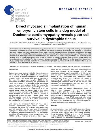 PDF - Journal of Stem cells & Regenerative Medicine