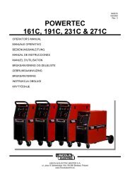 powertec 161c, 191c, 231c & 271c - Lincoln Electric - documentations