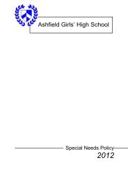 Special Needs Policy PDF - Ashfield Girls' High School