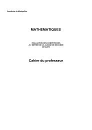 MATHEMATIQUES Cahier du professeur - Académie de Montpellier