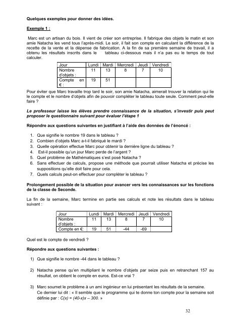 MATHEMATIQUES Cahier du professeur - Académie de Montpellier