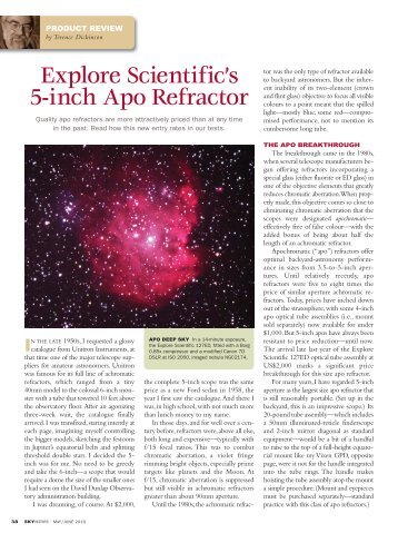 Explore Scientific's 5-inch Apo Refractor - SkyNews