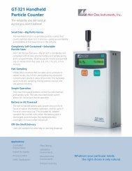 GT-321 Handheld Particle Counter - Met One Instruments