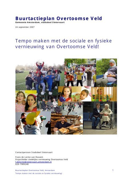 Wijkactieplan | Amsterdam Overtoomse Veld - EUKN