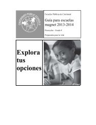 Explora tus opciones - Cincinnati Public Schools