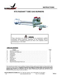RTG RADIANT TUBE GAS BURNERS