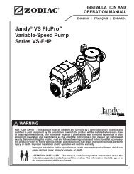 Jandy® VS FloPro™ Variable-Speed Pump ... - PoolSupplyWorld