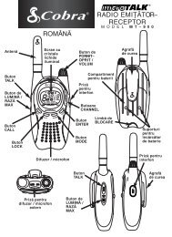 română radio emiţător- receptor - Cobra Electronics Corporation