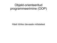 Objekt-orienteeritud programmeerimine (OOP)