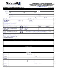 Individual Volunteer Application Form - Goodwill of Greater ...