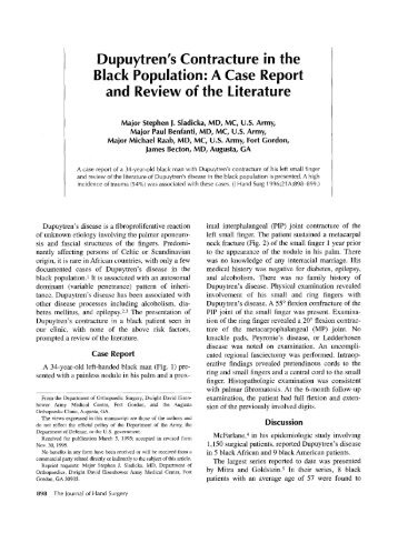 Dupuytren's Contracture in the Black Population: A Case Report and ...