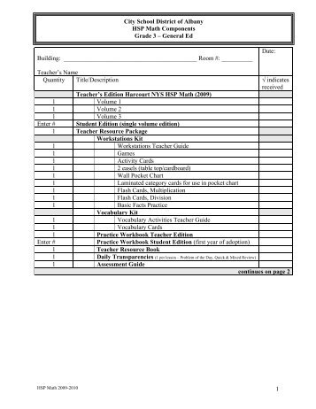 Gr 3 HSP Math Components 2009-2010.pdf - City School District of ...