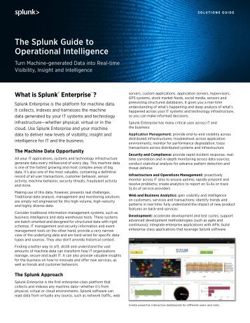 The Splunk Guide to Operational Intelligence