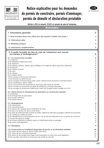 Notice explicative pour demande de PC - PA - PD - Tulle