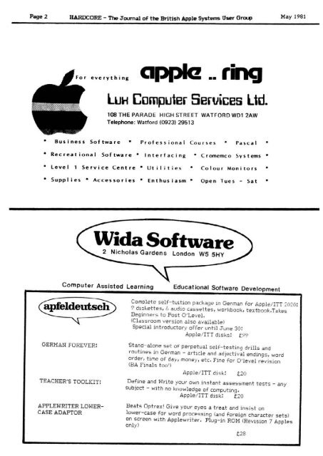 British Apple System Users Group - Wannop.info