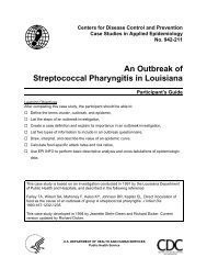 An Outbreak of Streptococcal Pharyngitis in Louisiana - Library