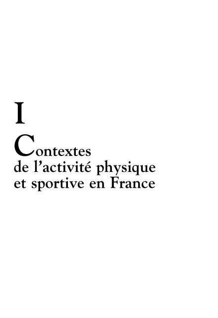 Contextes de l'activitÃ© physique et sportive en France - Lara