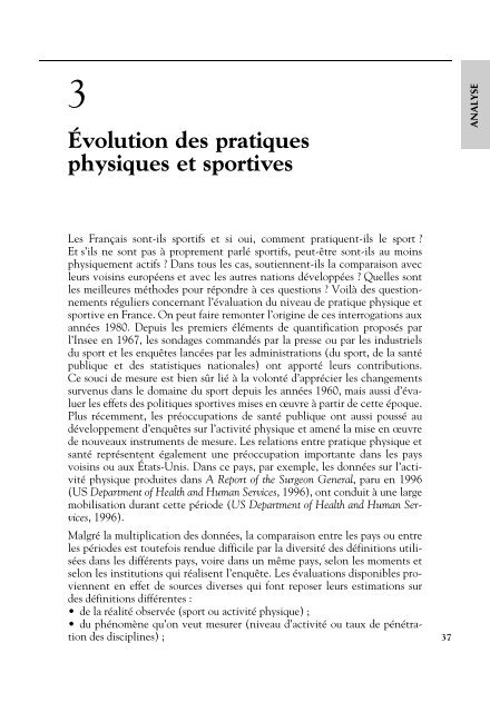 Contextes de l'activitÃ© physique et sportive en France - Lara