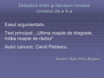 Ultima noapte de dragoste, intaia noapte de razboi - Camil Petrescu