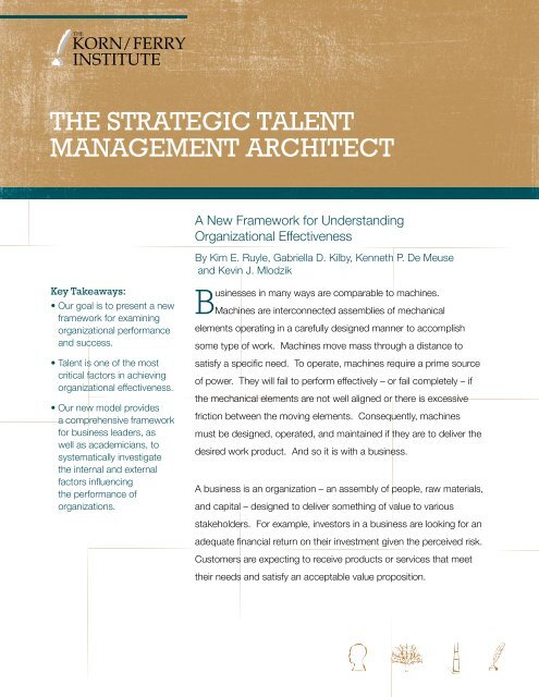 The STraTegic TalenT ManageMenT archiTecT - Korn/Ferry ...