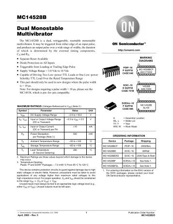 MC14528B Dual Monostable Multivibrator