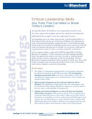 Critical Leadership Skills - Ken Blanchard