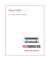 4601 Manual.pdf - Krohn-Hite Corporation