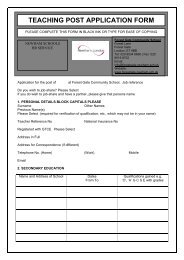 TEACHING POST APPLICATION FORM